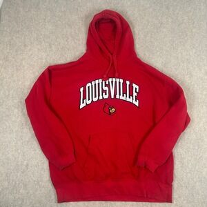 Heisman Louisville Cardinals Hoodie Mens XXL Red Distressed NCAA Pullover
